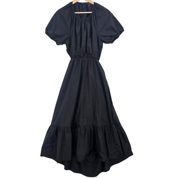 J. Crew Womens Plus Size 14 Black Side Cutout Poplin Midi Dress - Picture 4 of 14